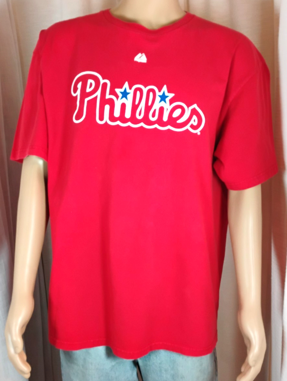 Phillies Shane Victorino #8 MLB Graphic T Shirt Mens 2XL Red Baseball Majestic